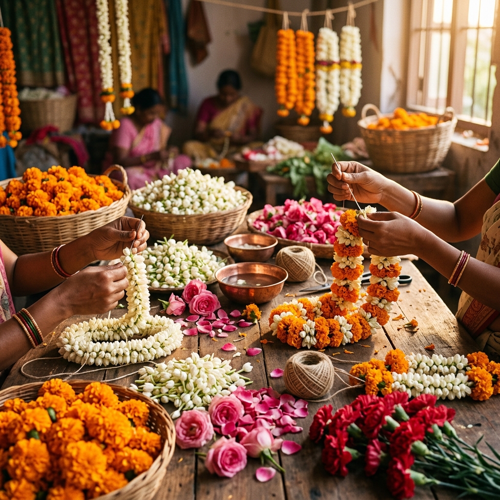 Fresh flower garlands